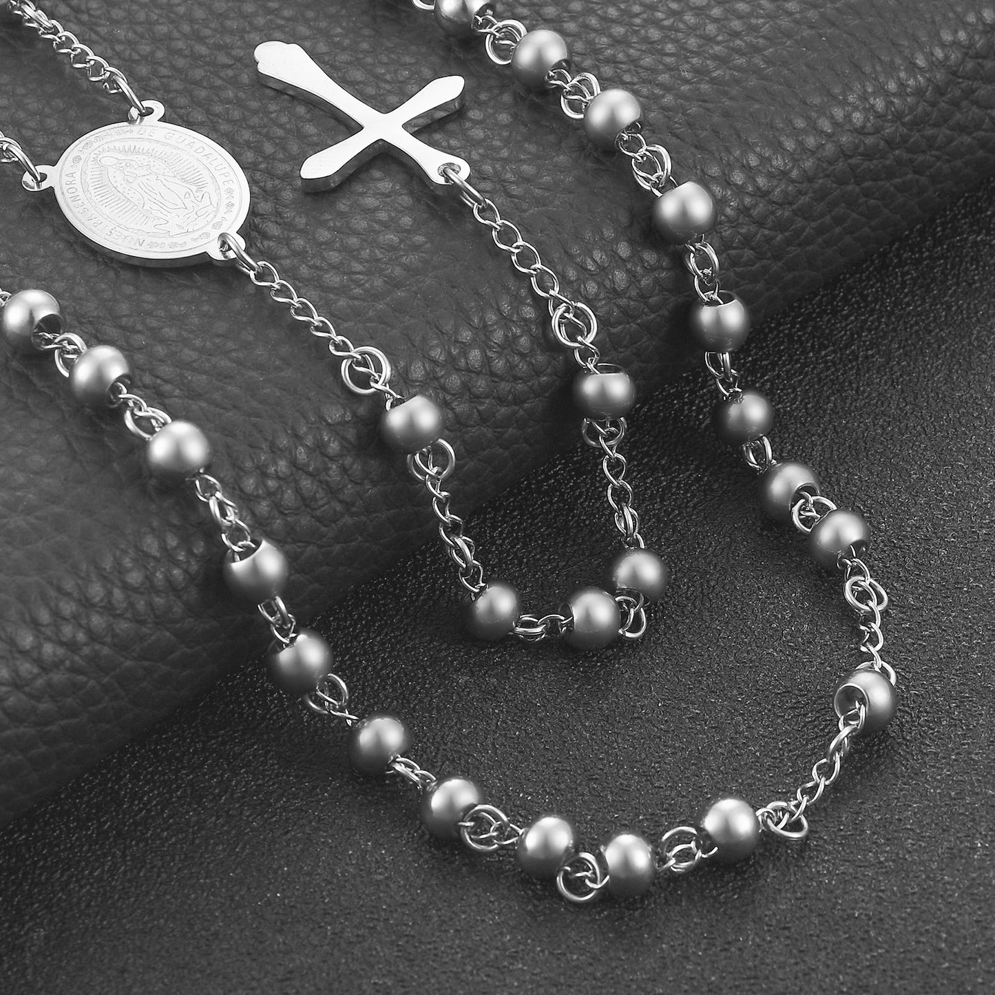 Religious Rosary Pendant Necklace