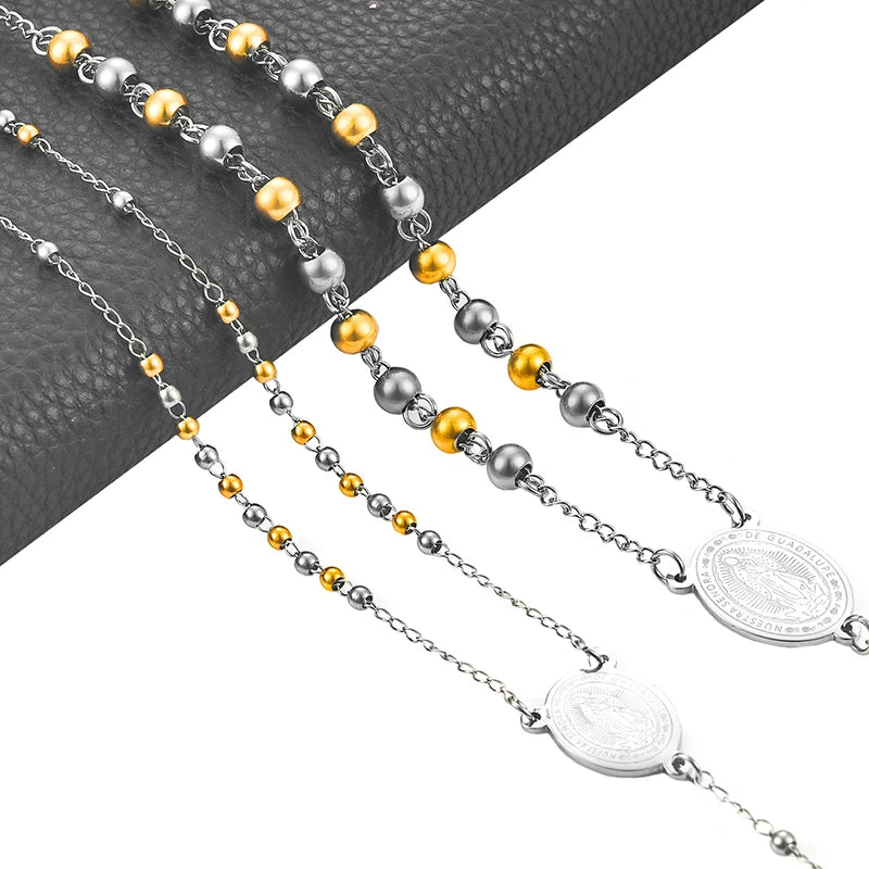 Religious Rosary Pendant Necklace