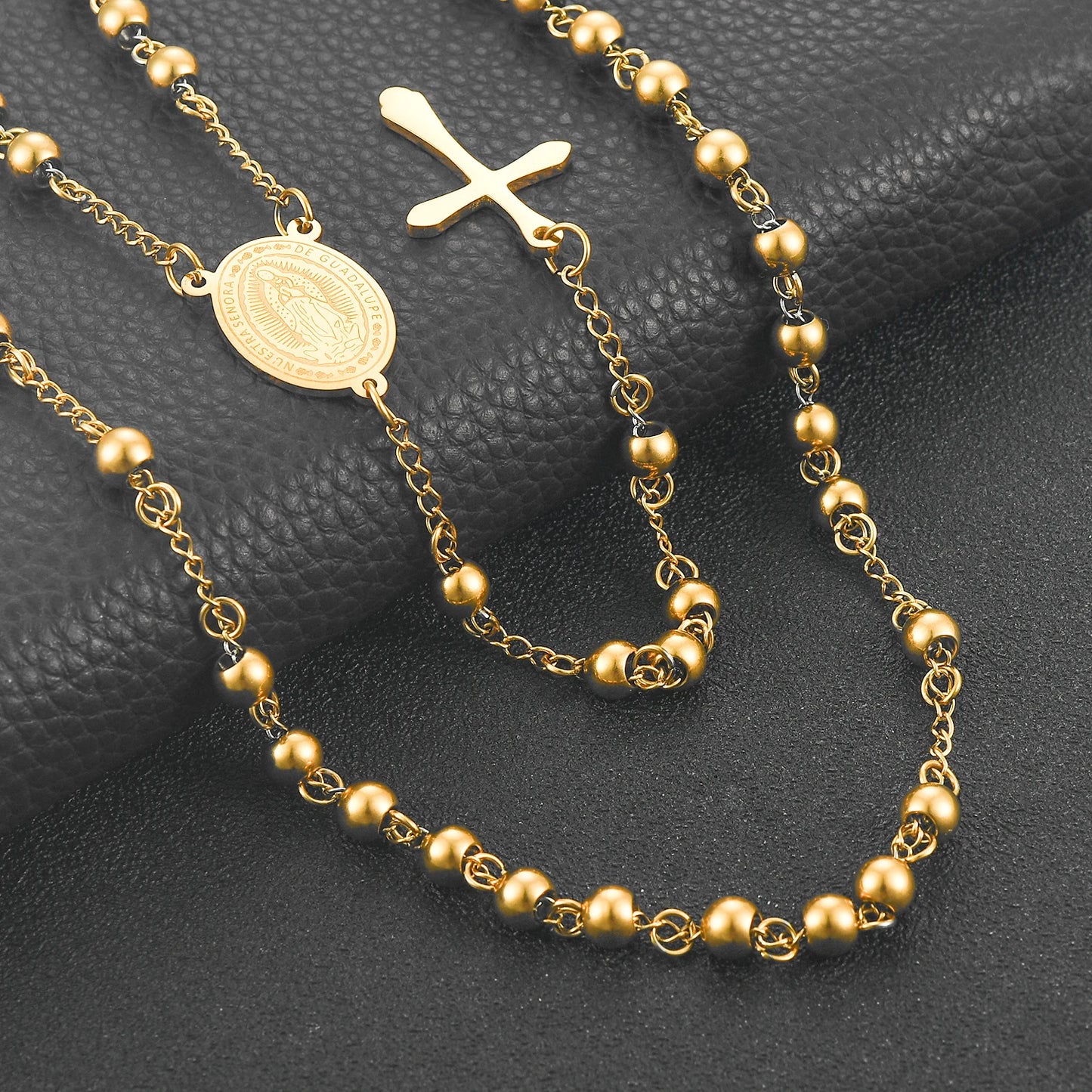 Religious Rosary Pendant Necklace