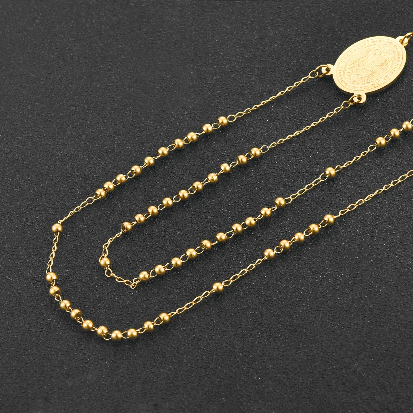 Religious Rosary Pendant Necklace