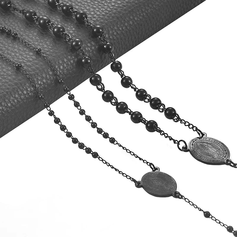 Religious Rosary Pendant Necklace