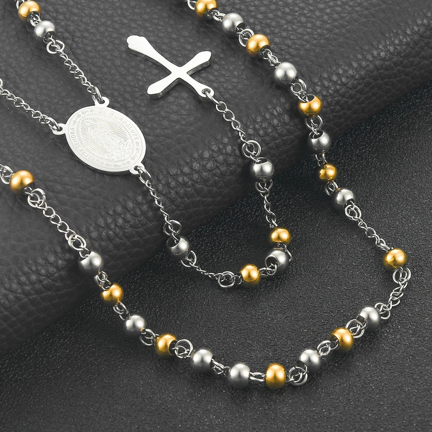 Religious Rosary Pendant Necklace