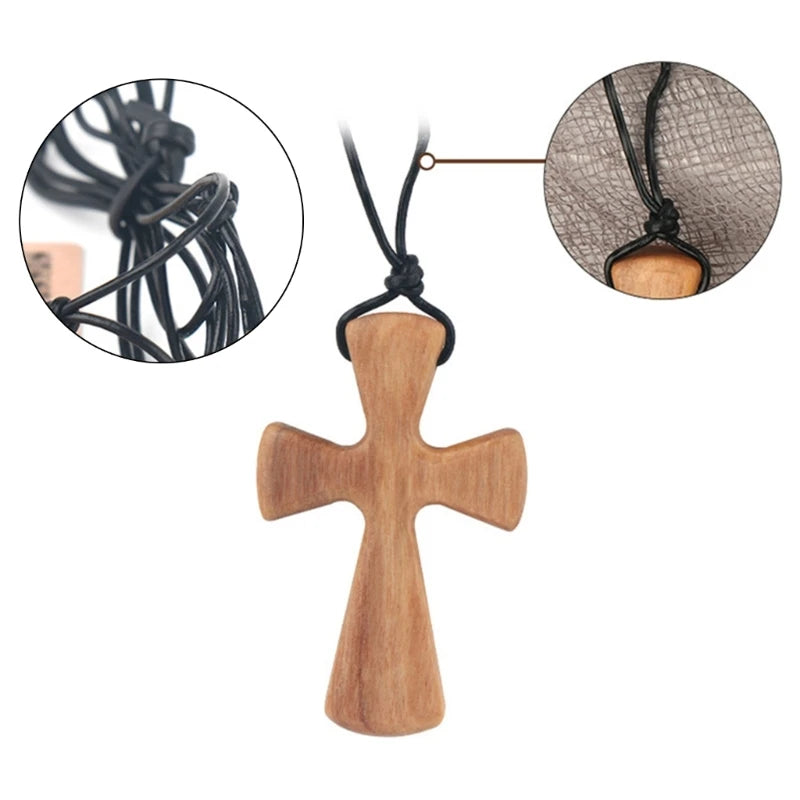 Cross Necklace with Thread