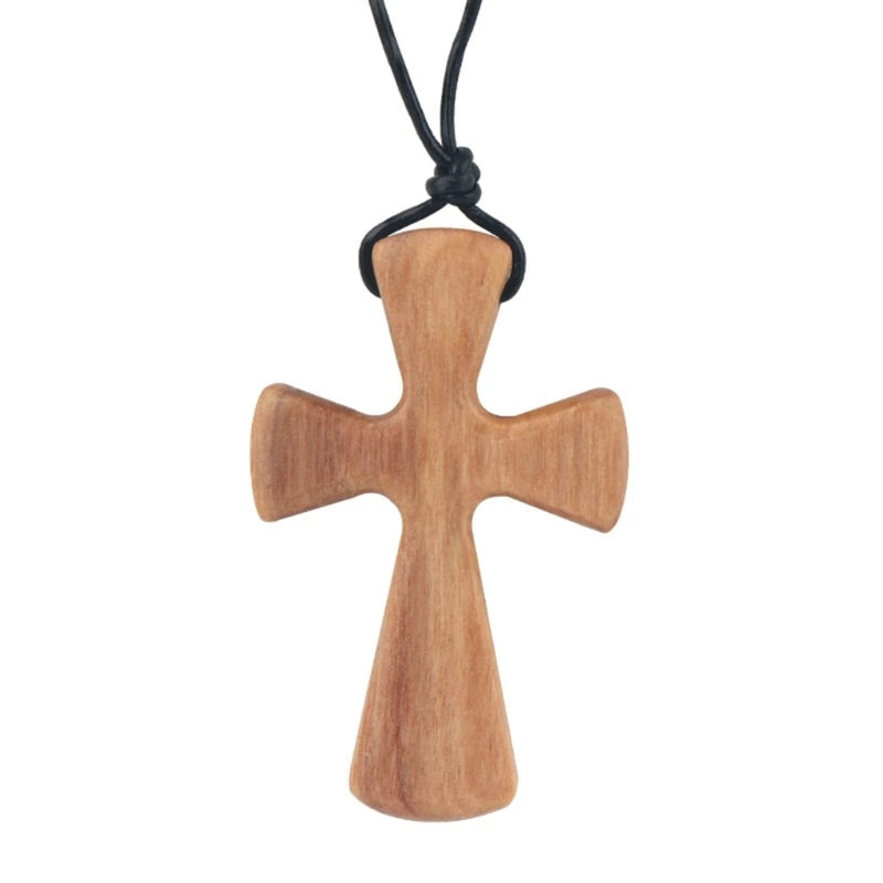 Simple Wooden Cross Necklace