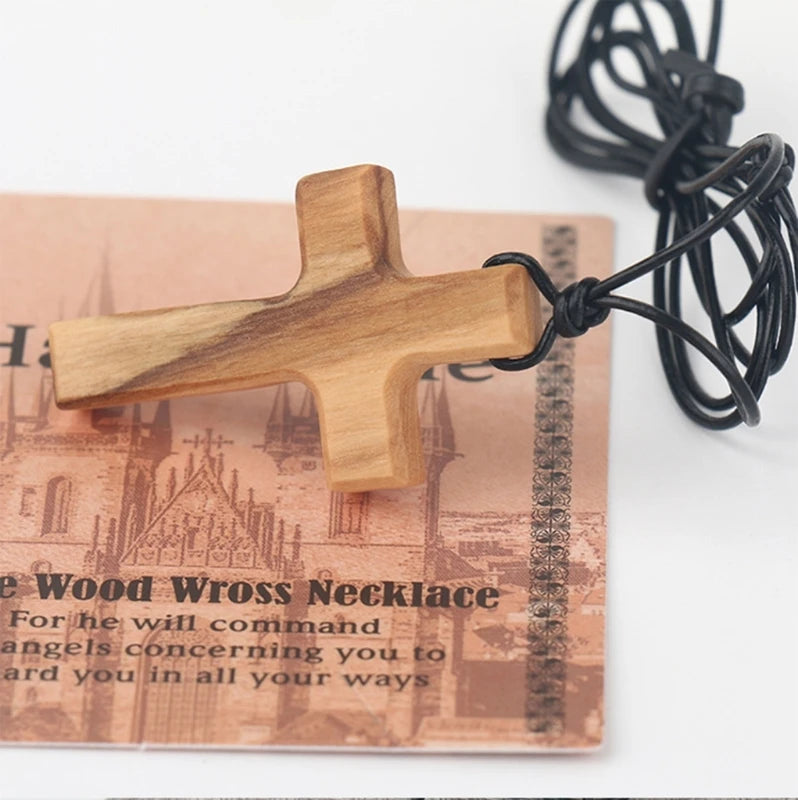 Wooden Cross Necklace