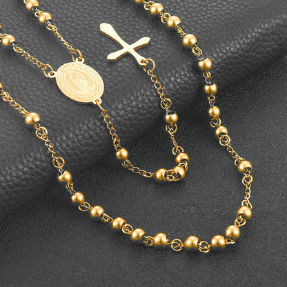 Religious Rosary Pendant Necklace