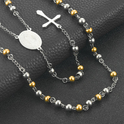 Religious Rosary Pendant Necklace